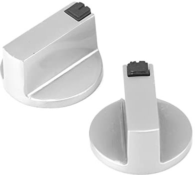 Nikou 2 Stück Herdknopf, 6 mm Universal Drehknopf Set, Zinklegierung Metallschaltersteuerung für Zuhause, Küche, Gasherd, Knöpfe, Herd, Backofen, Kochfeld