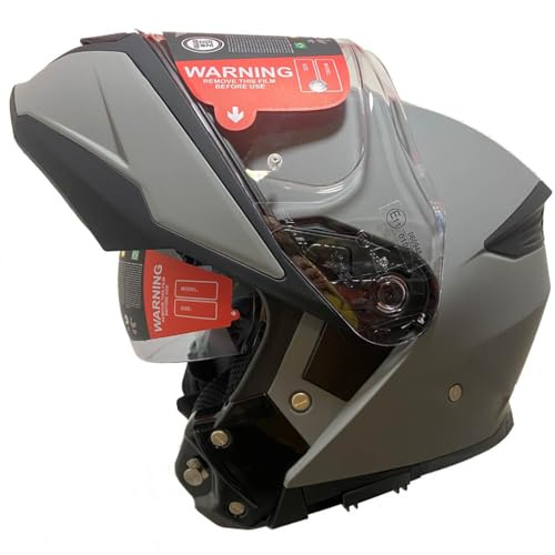 Casco de Moto Modular SMK Gullwing Abatible con Visor Solar Gris Mate - Homologado P/J ECE 22.06 - Designed (XXL)