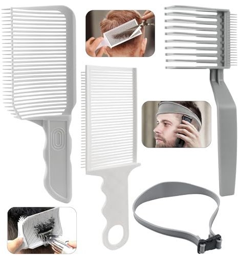 Pettine Capelli Pettine Barba Uomo Barber Fade Comb Pettini per Dissolvenza Barbiere Pettine Posizionamento Curvo Guida per Taglio Capelli in Silicone