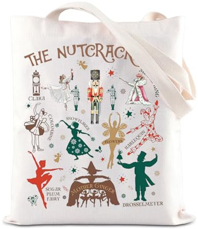 TSOTMO Nutcracker Inspired Tote Bag Sugar Plum Fairy Lover Gift Ballet Ballerina Shoulder Bag Ballet Recital Dance Gifts (Nutcra)