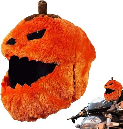 Halloween-Kürbis-Motorradhelm, Motorradhelmüberzüge, geeignet für die meisten Integralhelme, Kürbis-Helm-Abdeckung, Hut-Dekoration, Zubehör für Männer, für Motorradhelm, lustige Fahrten und Geschenke