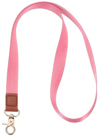 PATIKIL Nyckelband, modern nacknyckelband rem ID-bricka hållare, lång nyckelring snodd med metalllås för visselpipa plånböcker kontor lärare män kvinnor rosa