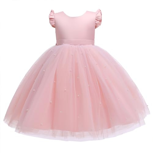 Fiore Ragazza Abiti da Sposa per Matrimoni Abiti da Damigella d'Onore Nodo A Fiocco Tulle Abito Bambini Formale Abito da Ballo da Sera Prima Comunione Vestito