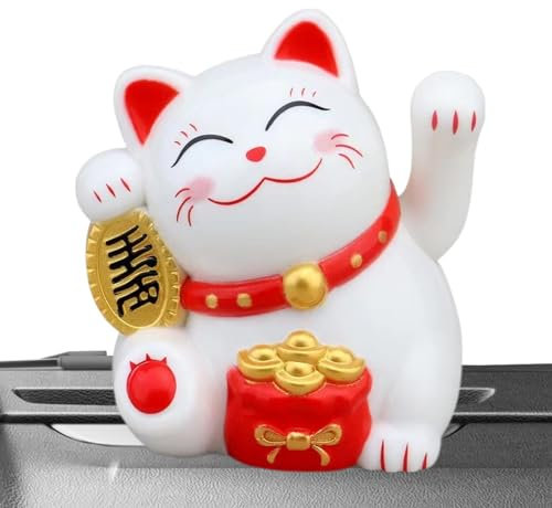 Bras solaire du chat - Chat qui salue mignon à l'énergie solaire, chat qui salue mignon à l'énergie solaire, chat chinois vif et charmant, décoration chinoise du chat ,
