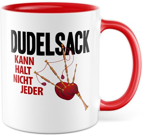 Musiker Tasse mit Spruch - Geschenk Dudelsack kann halt nicht jeder - Kaffeetasse 330ml aus Keramik - Musik Dudelsack Instrument Kaffee-Becher