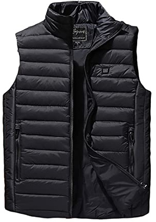 Keepink Heated Body Warmer for Men and Women 4 Heated Zones Electric Heating Vest Jacket Washable Heated Gilets for Motorcycle Outdoor Coats UK Size 8-20 (Battery not included)