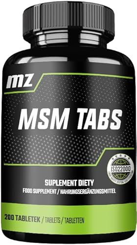MSM 1000 mg per Serving - 200 Vegan Tablets - 100 Servings Per Bottle - for Joint Support - Diet Supplement by MZ