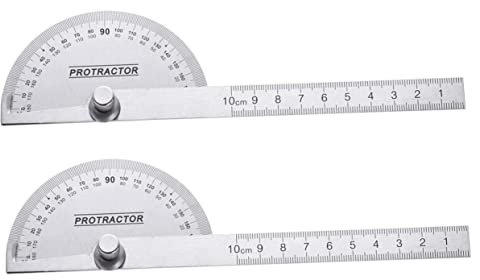 NUOBESTY 2pezzi Goniometro Gradi in Acciaio Resistenti Righello Angolare Goniometro Testa Tonda Strumenti Di Misurazione Per Pittura e Disegno Tecnico
