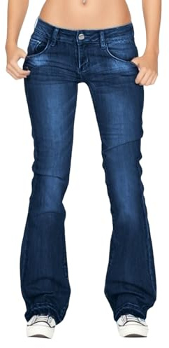 Hauetro Blitzangebote des Tages Schlagjeans Damen Stretch Bootcut Jeans Low Waist Jeanshosen Vintage Schlaghose Bootcut Jeans Elegant Jeanshose Baggy Jeans Mädchen Y2k Hosen Pants Flared Hose