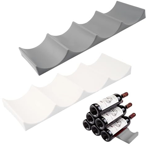 Cosswe Flaschenregal Kühlschrank,2 Stück Silikon Flaschenablage Weinregal Kühlschrank Flaschenhalter Kühlschrank Weinflaschenhalter für Tisch Pantry Cabinet Bier Halter Trinkflaschen Regal