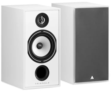 Triangle - Diffusore da Libreria Hi-Fi BOREA BR04 - Potenza ammissibile 110W - Sensibilità 90 dB/W/m - Multiuso Musica e Home Cinema - 206 x 380 x 314 mm - Bianco (coppia)