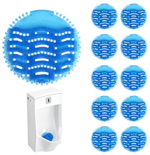 Rejillas Urinario - Filtros de Urinario - 10 Piezas Filtro de Urinal con Aroma, Protección contra Salpicaduras & Ambientador para Urinal con Aroma (Frescura Marina)