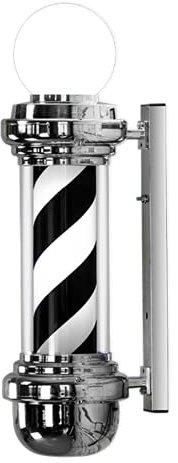 Poste de barbería, luz LED giratoria con Rayas Rojas, Azules y Blancas, para peluquería, Exterior, Impermeable, Ahorra energía, lámpara de Pared.