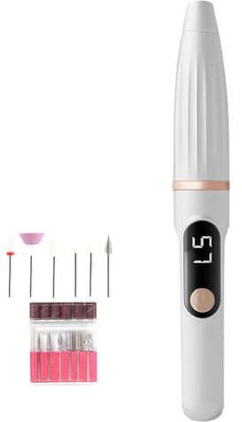 Elektrisk nagelfil för flickor - 300 MAh elektrisk nagelpolerare | manikyr och pedikyr nagelsvarv | bärbart uppladdningsbart verktyg med digital display för pedikyr salt