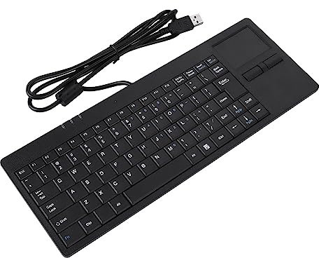 Tastiera USB Gearwell, tastiera touchpad, tastiera HUB cablata, tastiera USB cablata con porta HUB touchpad integrata, 86 tasti, silenziosa, ultra sottile, per scrivania per