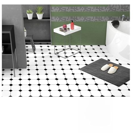 Linoleum Pavimento Rotolo 9 Adesivi Autoadesivi Impermeabili For Pavimenti, Decorazioni La Casa, Motivi Stampati In Bianco E Nero, Antiscivolo(ZxDB-4T9P20-138-ZZ)