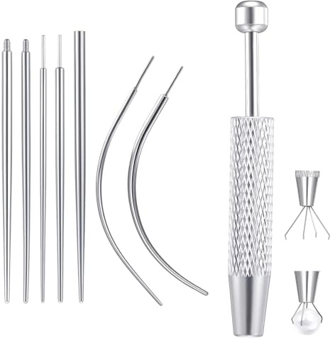 Yolev Piercing EinfüHrhilfe Piercing Taper Insertion Kugel Aufdreher, 14G 16G 18G Grabber Piercing-Nadeln für Ohr Nase Lippe Bauch