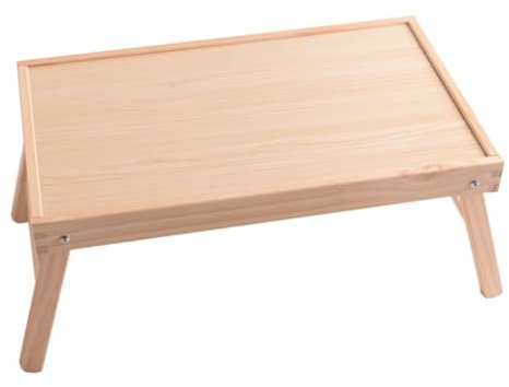 TEHAUX Escritorio de Cama Plegable de Madera Portátil para Desayuno y Estudio, Superficie Inclinable y Diseño Ligero para Camping y Hospital