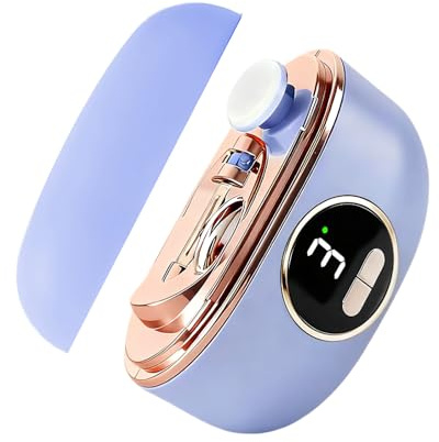 Coupe-Ongles Électrique,Polisseur-Limoir Automatique Réglable,3 Vitesses avec Écran Numérique Rechargeable LED et Collecteur de Résidus | pour les Âges Adultes Femmes Seniors