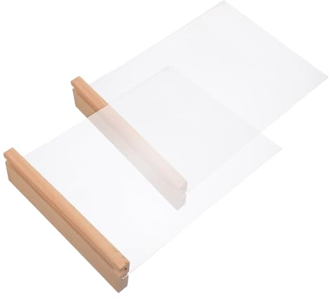 PLAFOPE Lot de 2 Sets de Porte-panneaux Acrylique Transparent Double Face en L et T, Format 21,6 X 27,9 Cm, Socle en Bois de Hêtre, Présentoirs de Table pour Menus et Affiches, Bureau,