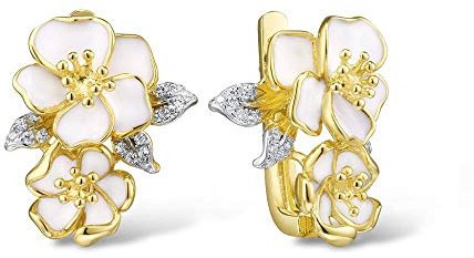 orecchini da donna autentici ed eleganti fiori di orchidea bianca glamour e raffinata gioielleria
