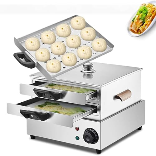 Macchina Per Rotoli Di Riso Elettrica Da 2000w Con Vaporiera Per Hot Dog E Scaldabrioche, Timer Controllabile, Vaporiera Multifunzionale Per Colazione, Dim Sum E Snack