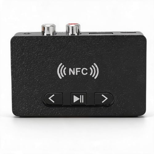 Dpofirs Ricevitore Audio Bluetooth, Adattatore Audio Wireless con Bluetooth 6.0 e NFC, per Autoradio e Sistemi Musicali Domestici, Dotato di Interfacce e AUX da 3,5 Mm