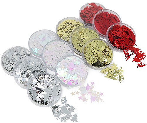 com-four® 12x Dosen mit glänzendem Dekoglitter in tollen Farben | Zum Basteln - Dekorieren - Konfetti
