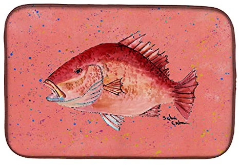Caroline's Treasures 8351DDM - Alfombrilla de secado, Bayeta Escurreplatos (14 x 21, diseño de fresa)