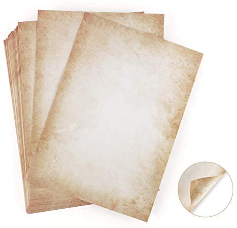 100 Blatt Briefpapier Altes Papier Vintage Absofine Alt Casanova Mittelalterliches Briefpapier DIN A4 Beidseitig 120g