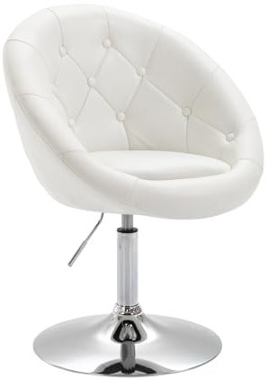 SVITA Havanna Cocktail-Sessel Lounge Clubsessel Drehsessel Retro Barhocker Kunstleder Weiß