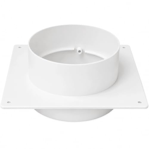 Vent Systems 100 mm Luftkanal Verbinder Flansch - Weißer Kunststoff Rohradapter Platte - Schwerlast Langlebig Rostfrei - Für Küchen, Bäder, Hausentlüftung, Klimaanlagen Montage - Innen Außen