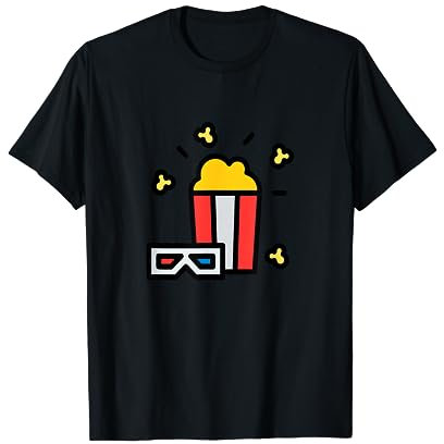 Cinema - Popcorn - Occhiali 3D - Guardare film Maglietta