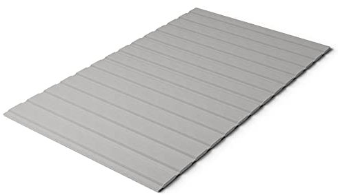 Mayton, 1,9 cm schwere Matratzenauflage aus Holz mit Lattenrost Ersatzlatten, Rolllattenrost und bezogenem Bett.