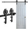 Cecaylie Sistema per porte scorrevoli, 6,6 FT/200 cm, set di raccordi per porte scorrevoli Big Wheel, binario di scorrimento, set completo hardware