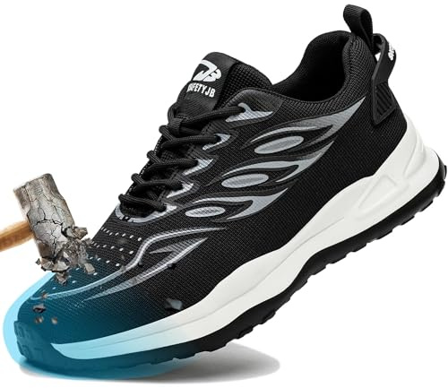 Zapatillas Seguridad Hombre 41 Prueba de Pinchazos Calzado Cocina Comodo Zapatos de Trabajo Mujer Punta De Acero Transpirable Ligeras Antideslizantes