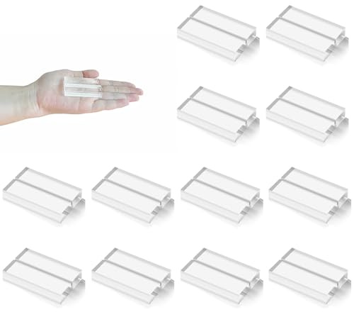 Langaelex 12 Soportes Acrílico Transparente para Tarjetas 50x30x10mm | Soportes de Acrílico para Tarjetas de Mesa, Menús y Cartas. Ideales para Bodas, Exposiciones, Restaurantes y Cafeterías