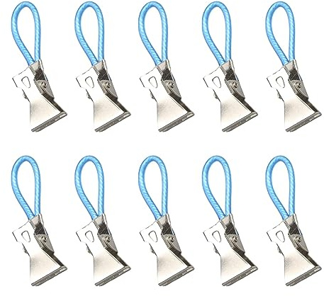 predolo 10 Stück hängende Handtuch-Clips, Küchenhandtuch-Clips mit Aufhängeöse, Clip-Aufhänger für Küche und Badezimmer, Blau