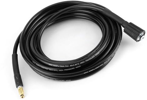 Akozon Hochdruckschlauch, 40 MPa 5800 PSI, Gummi, Schwarz, Autowaschschlauch, 26,2 Fuß, Sauberer Schlauch-Ersatz K5 (6M)