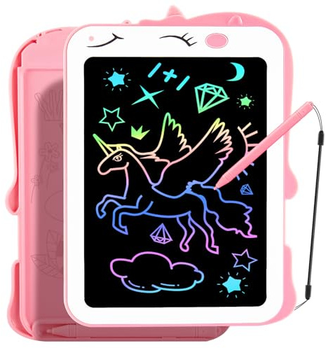 Teriph LCD Writing Tablet for Kids, Unicorn Girl Toys, Toddlers Toys Drawing Board, Educational Doodle Pad Kid Toy for 3 4 5 6 7 8 Year Old Girls Boys Easter Birthday Party Xmas Gift, 8.5inch & Pink
