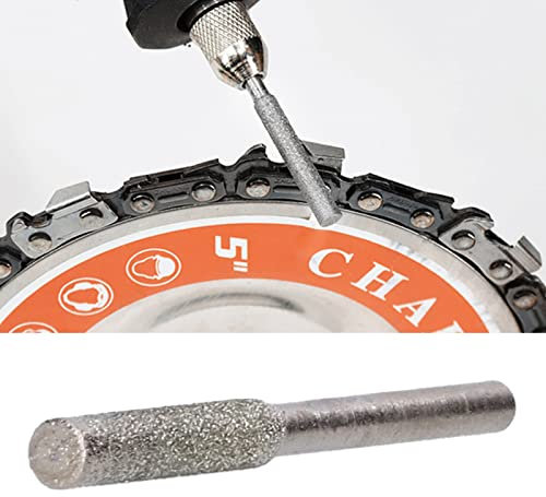 Qivine 20 Pezzi Affilacatene Affilatore per Motosega, 4mm Affilatrice per Motoseghe Diamantate, Pietra Abrasiva per Motosega, per Smerigliare, Riparare e Incidere, Argento
