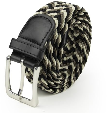 Glamexx24 Elastischer Gürtel Stoffgürtel Unisex: Stretchgürtel Geflochtener Dehnbarer Gürtel für Damen und Herren, Breite 3.5cm Länge 90cm bis 120cm