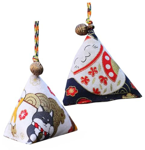 GRIRIW 2stücke Stil Duftsäckchen Gesegnete Lavendelsäckchen Getrocknete Aromaschalen Zufällige Farbe Baumwollstoff Feiner Druck Schubladenerfrischer