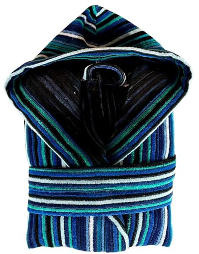 Ruoccohome Accapatoio Uomo Donna Spugna Puro Cotone 100%, Accappatoio Unisex con Cappuccio Cinta e Tasche - NATAN XXL