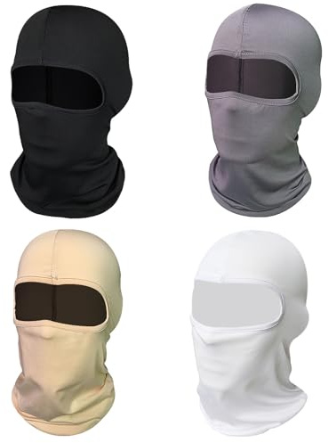 Máscara pasamontañas, Bufanda 4 Pcs Máscara de pasamontañas, Bufanda de Verano para el Cuello, Pasamontañas para Bicicleta Motocicleta, Balaclava para Deportes al Aire Libre, Bufanda