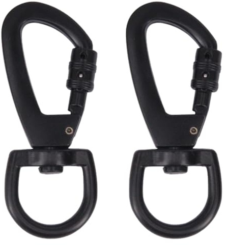 NJCXOLA 2 pcs Mousqueton Laisse Chien,Mousquetons avec Articulation Pivotante en Alliage de Zinc Robuste Charge Lourd Carabiner Porte Clés Clip à Ressort de Déclenchement
