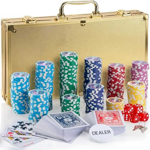GOODS+GADGETS® Poker Set med 300 Chips – Låsbart Aluminiumfodral