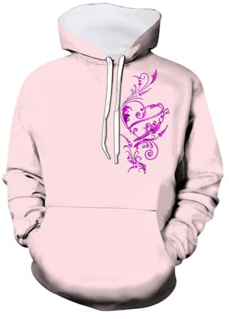 BERCIELY Sweatshirt Herren Jugend Das Neue Hoodies Herren Hip Hop All-Match Temperament Druck Pullover Herren Lustige Muster Leistung Langärmeliges Sweatshirt Herren CC-20 L