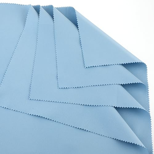 4 Stück Silberputztuch, 30x30cm Blau Poliertuch für Querflöte, Klarinette Putztücher, Flötenputzer Silbertuch für Gitarre Violine Klavier Blechbläser Trompete Saxophon Querflöte Flöte Tin Whistle