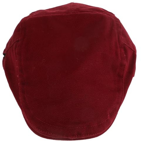 COLLBATH Zeitungsjungenmütze Aus Gewaschenem Denim Für Herren Verstellbare Baskenmütze in Rot Flacher Hut Für Frühling Und Sommer Modisches Accessoire Mit Vintage-
